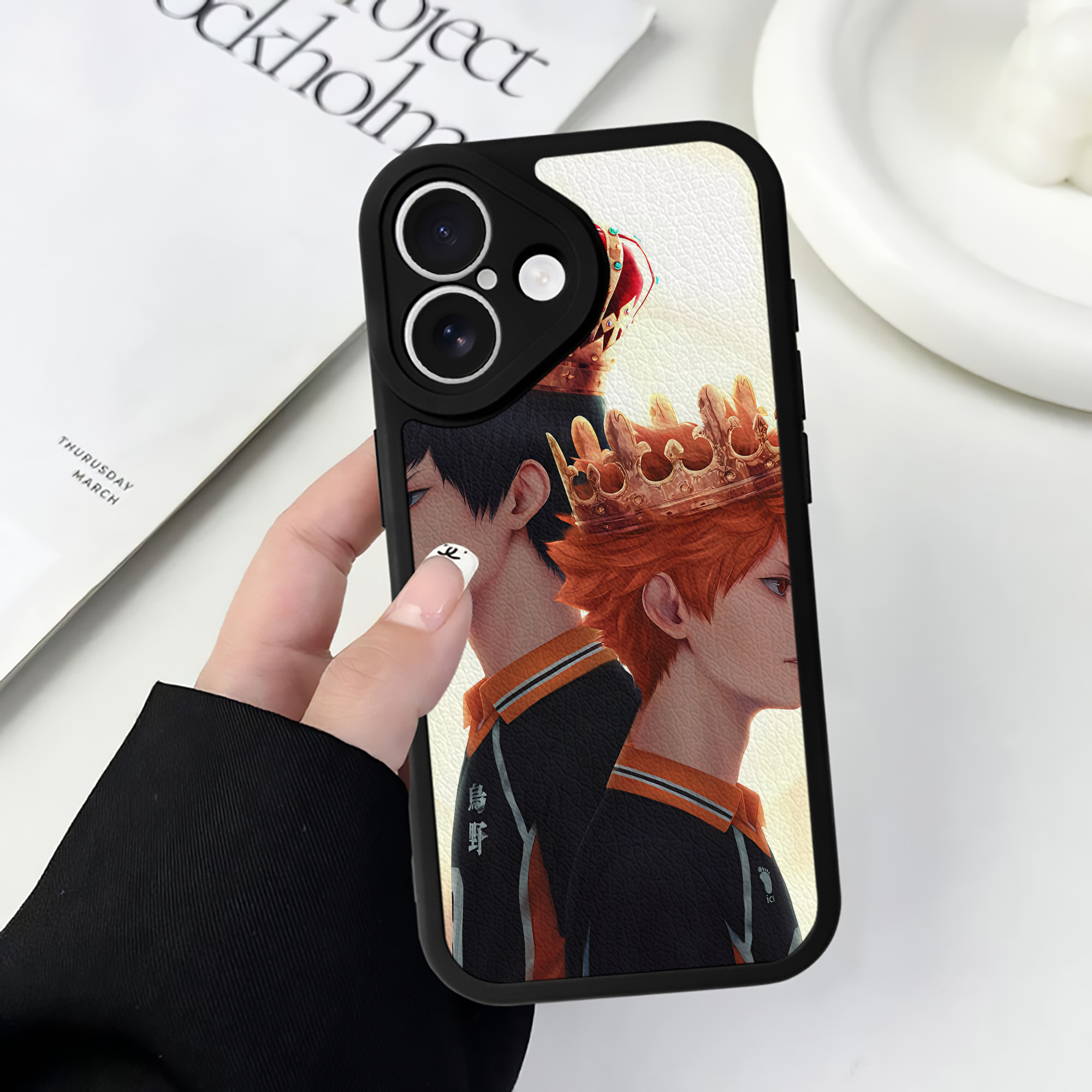 （画像用） ハイキュー!! Haikyu!! 【iPhone 16シリーズ対応】シリコンスマホケース（レザー調） 材質：シリコン